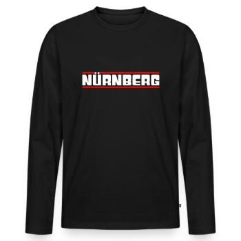 Nuremberg - T-shirt manches longues Premium bio Homme - noir - Devant - Nico (187cm)