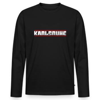 Karlsruhe - Men's Premium Organic Long Sleeve Shirt - black - Front - Nico (187cm)