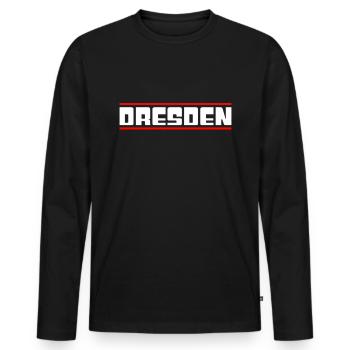 Dresde - T-shirt manches longues Premium bio Homme - noir - Devant - Nico (187cm)