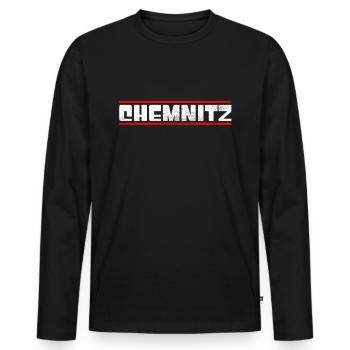 Chemnitz - T-shirt manches longues Premium bio Homme - noir - Devant - Nico (187cm)