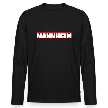 Mannheim - T-shirt manches longues Premium bio Homme - noir - Devant - Nico (187cm)