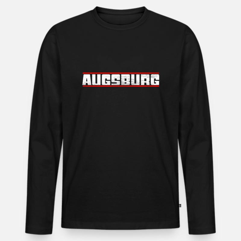 Augsburg - Männer Premium Bio Langarmshirt - Schwarz