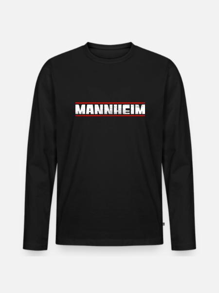 Mannheim - Men's Premium Organic Long Sleeve Shirt - black