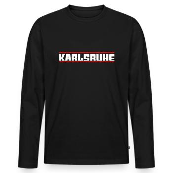 Karlsruhe - Men's Premium Organic Long Sleeve Shirt - black - Front - Nico (187cm)