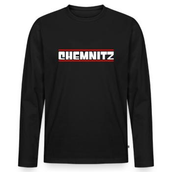 Chemnitz - T-shirt manches longues Premium bio Homme - noir - Devant - Nico (187cm)