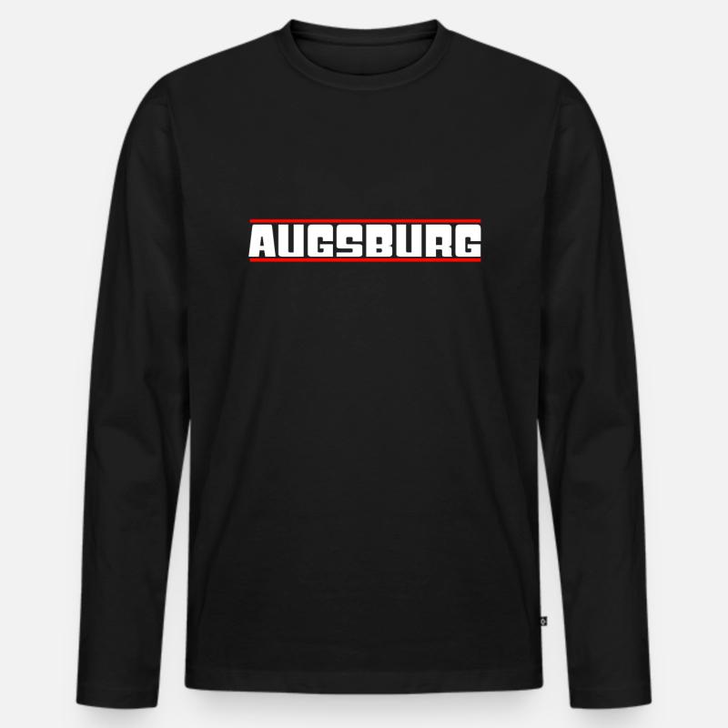 Augsburg - Männer Premium Bio Langarmshirt - Schwarz
