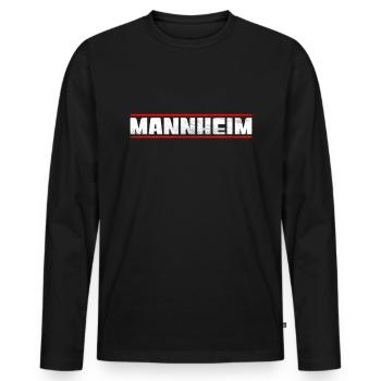 Mannheim - T-shirt manches longues Premium bio Homme - noir - Devant - Nico (187cm)