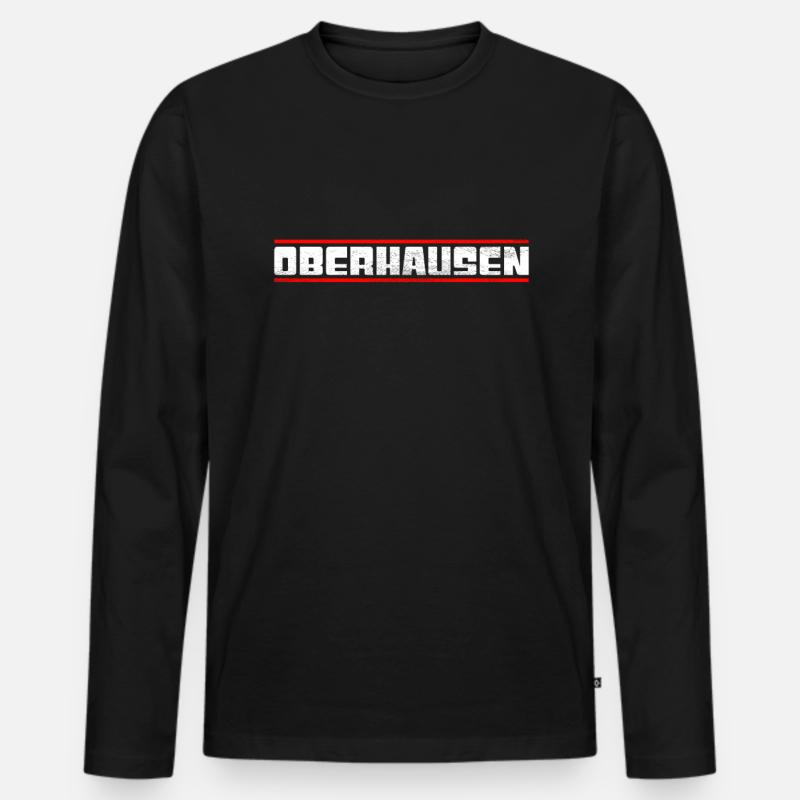 Oberhausen - Männer Premium Bio Langarmshirt - Schwarz
