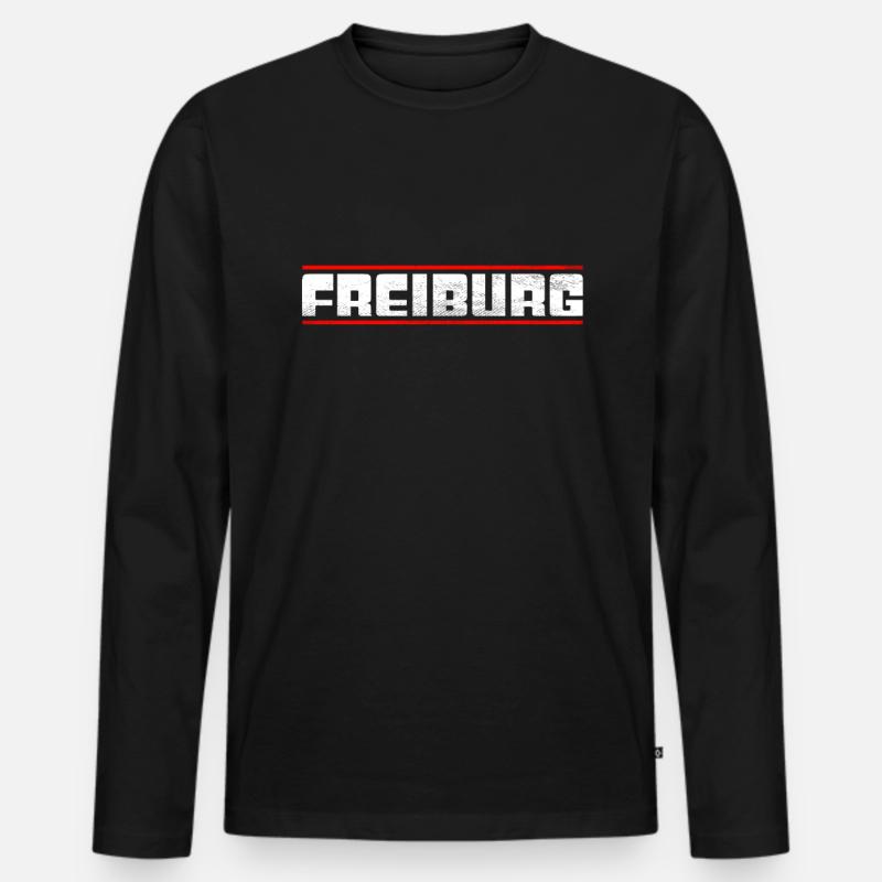 Freiburg - Männer Premium Bio Langarmshirt - Schwarz