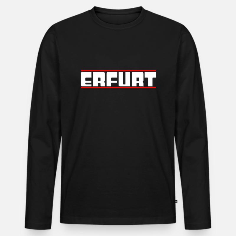 Erfurt - Männer Premium Bio Langarmshirt - Schwarz