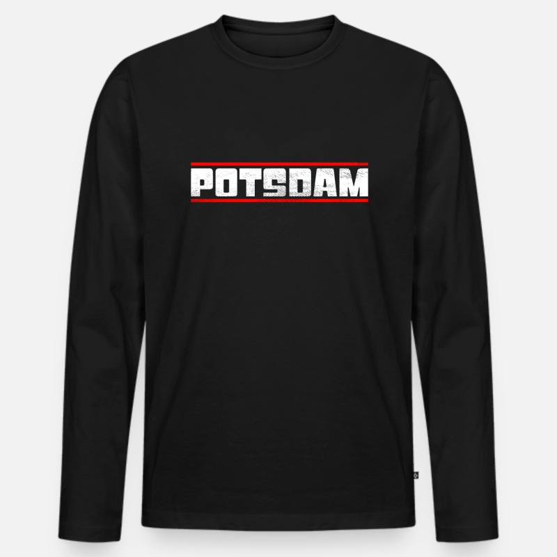 Potsdam - Männer Premium Bio Langarmshirt - Schwarz