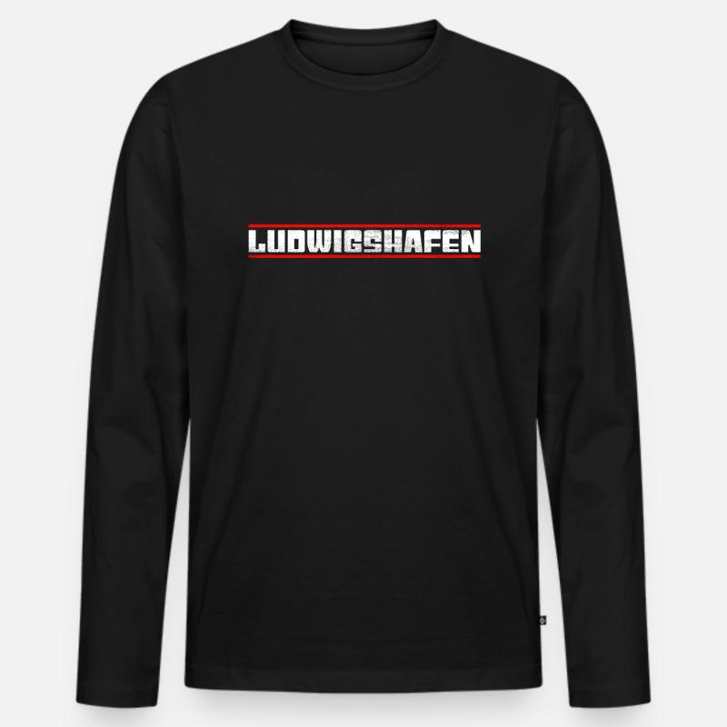 Ludwigshafen - Männer Premium Bio Langarmshirt - Schwarz