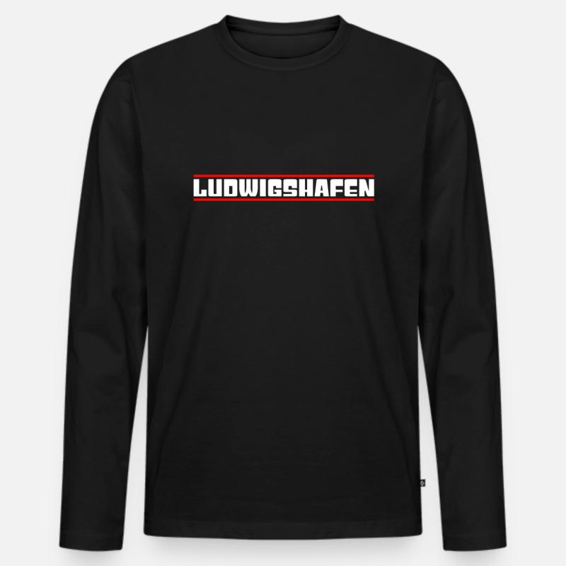 Ludwigshafen - Männer Premium Bio Langarmshirt - Schwarz