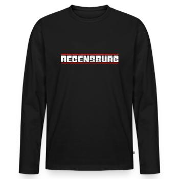 Regensburg - Men's Premium Organic Long Sleeve Shirt - black - Front - Nico (187cm)