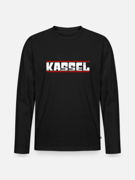 Kassel - Männer Premium Bio Langarmshirt - Schwarz