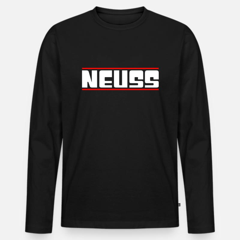 Neuss - Männer Premium Bio Langarmshirt - Schwarz