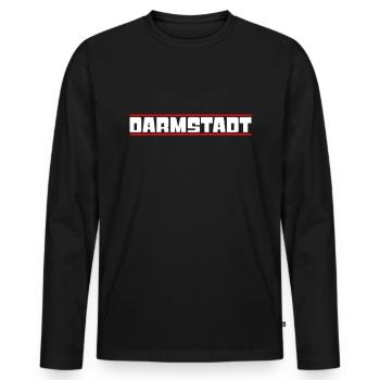 Darmstadt - Männer Premium Bio Langarmshirt - Schwarz - Vorne - Nico (187cm)