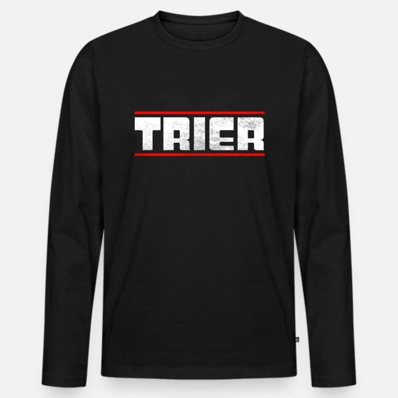 Trier - Männer Premium Bio Langarmshirt - Schwarz