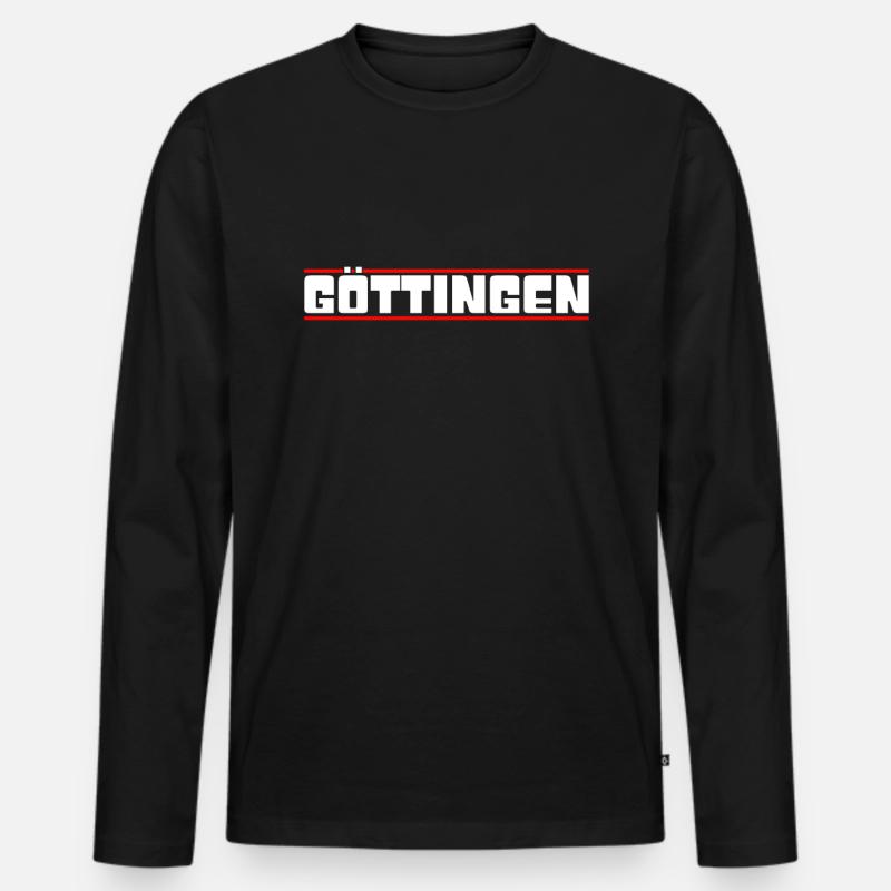 Göttingen - Männer Premium Bio Langarmshirt - Schwarz