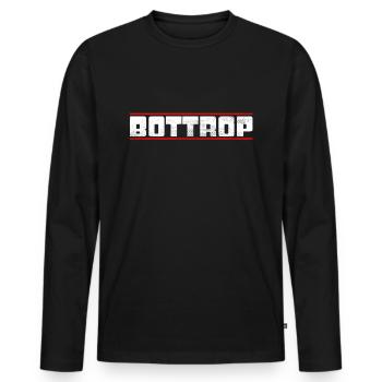 Bottrop - Männer Premium Bio Langarmshirt - Schwarz - Vorne - Nico (187cm)