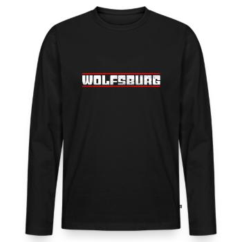 Wolfsburg - Männer Premium Bio Langarmshirt - Schwarz - Vorne - Nico (187cm)