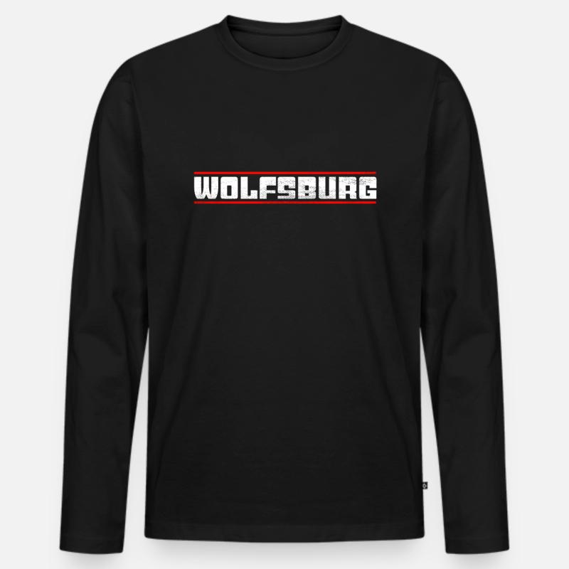 Wolfsburg - Männer Premium Bio Langarmshirt - Schwarz