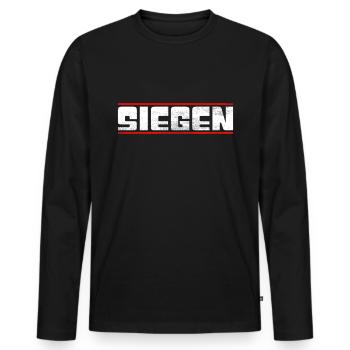 Siegen - Männer Premium Bio Langarmshirt - Schwarz - Vorne - Nico (187cm)