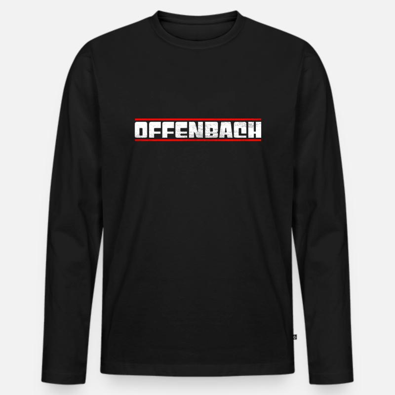 Offenbach - Männer Premium Bio Langarmshirt - Schwarz
