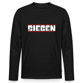 Siegen - Männer Premium Bio Langarmshirt - Schwarz - Vorne - Nico (187cm)