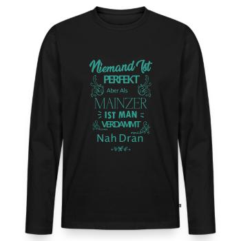 Mainz Mainz Saying - Men's Premium Organic Long Sleeve Shirt - black - Front - Nico (187cm)