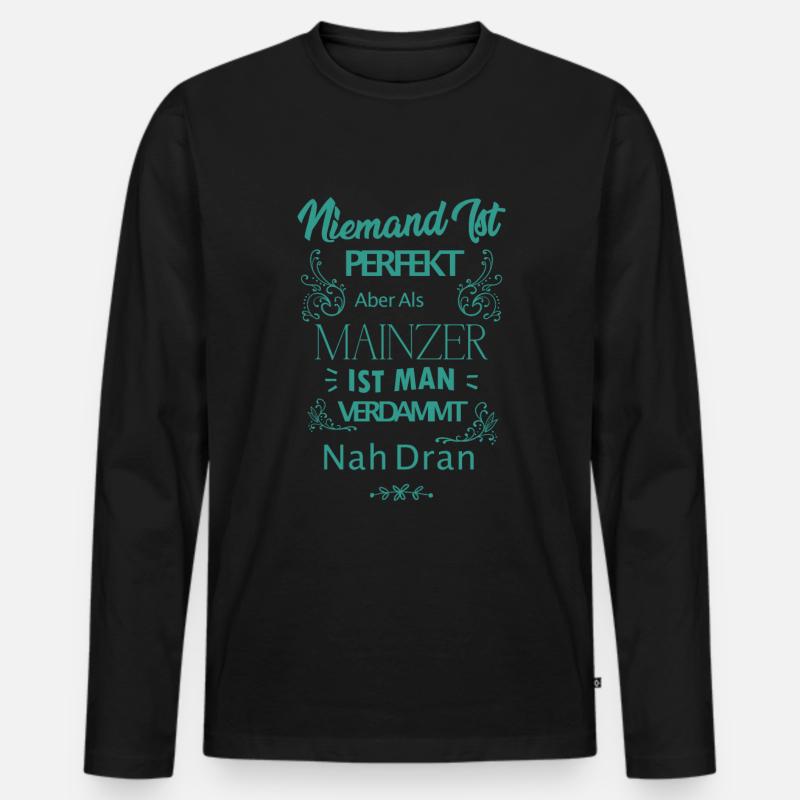 Mainz Mainzer Spruch - Männer Premium Bio Langarmshirt - Schwarz