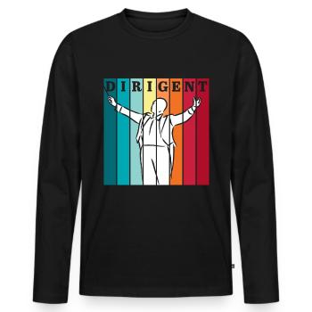 Caractéristiques du chef d’orchestre Chef d’orchestre Professeur de musique - T-shirt manches longues Premium bio Homme - noir - Devant - Nico (187cm)