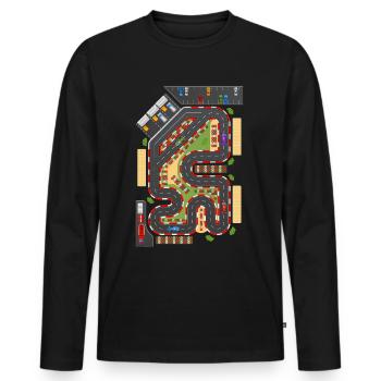 Paysage routier Circulation routière Autoroute Voiture - T-shirt manches longues Premium bio Homme - noir - Devant - Nico (187cm)