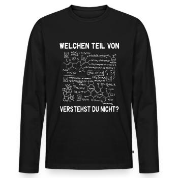 Was von verstehst du nicht Chemiker Biologe - Männer Premium Bio Langarmshirt - Schwarz - Vorne - Nico (187cm)