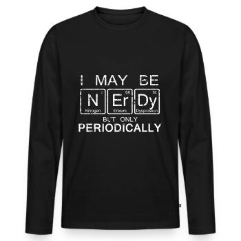 nerdy - T-shirt manches longues Premium bio Homme - noir - Devant - Nico (187cm)