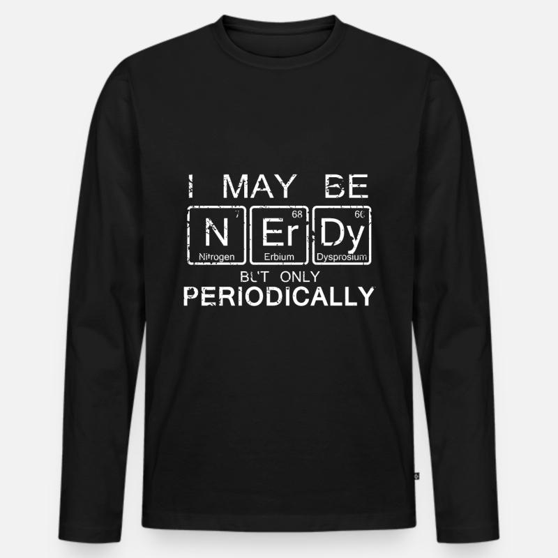 Nerdy - Männer Premium Bio Langarmshirt - Schwarz