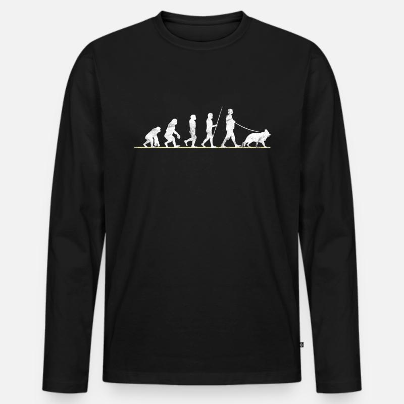 Deutscher Schäferhund Evolution - Männer Premium Bio Langarmshirt - Schwarz