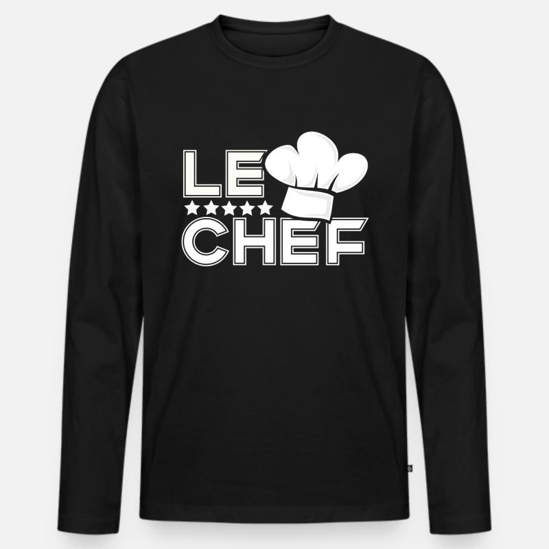 Koch - Le Chef - Männer Premium Bio Langarmshirt - Schwarz