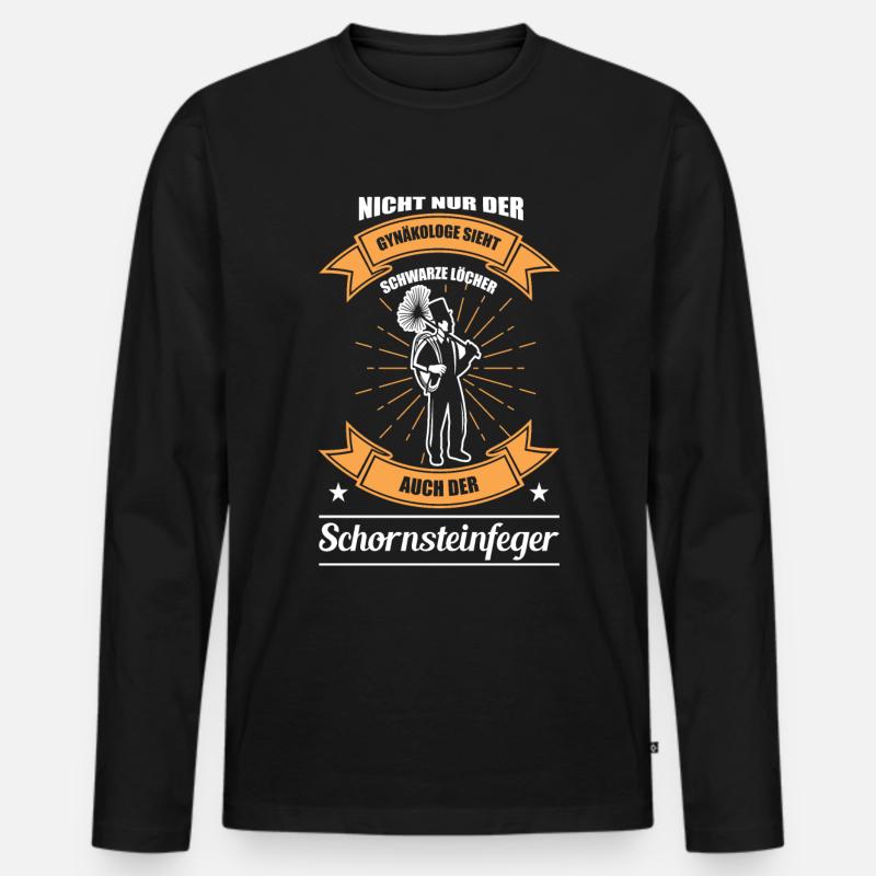 Schornsteinfeger - Witziger Spruch - Männer Premium Bio Langarmshirt - Schwarz