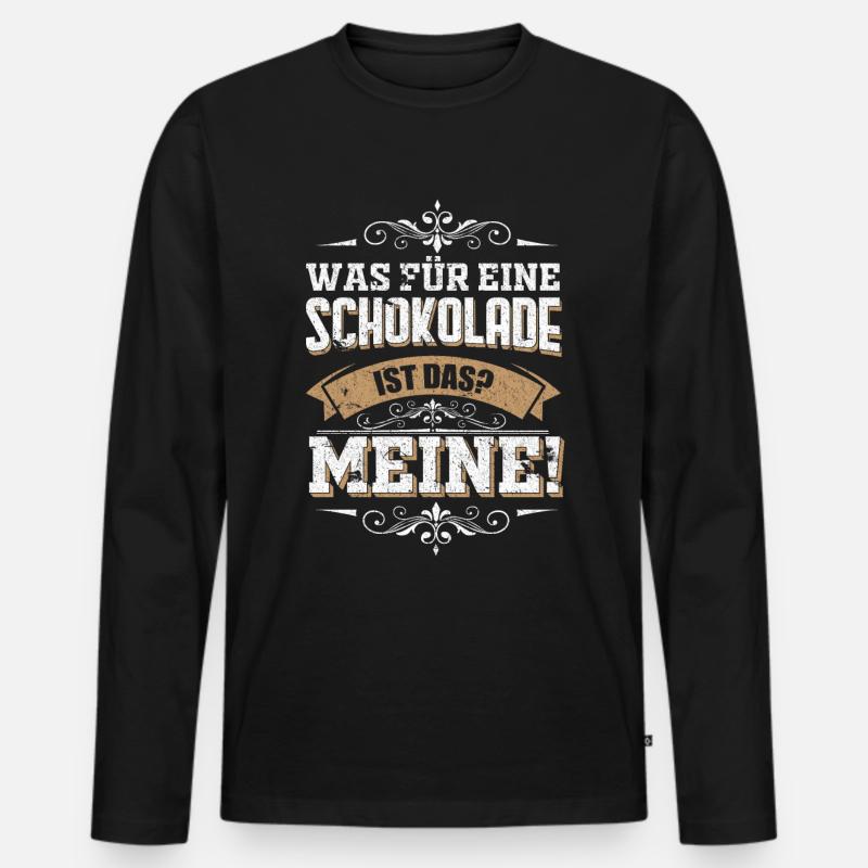 Schokolade Geschenk - Männer Premium Bio Langarmshirt - Schwarz