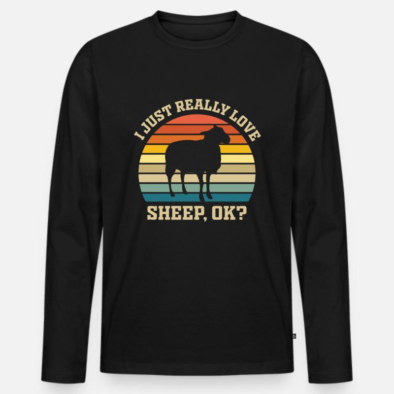 Schaf - Hirte Schäfer Geschenkidee - Männer Premium Bio Langarmshirt - Schwarz