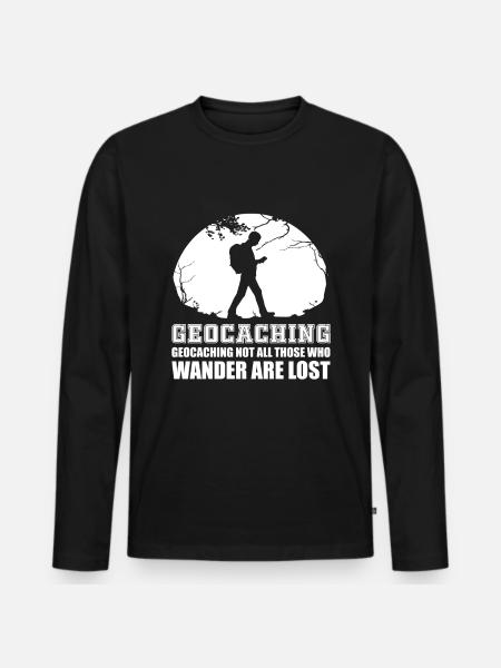 Geocaching - Männer Premium Bio Langarmshirt - Schwarz