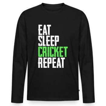 Cricket cricketer - Men's Premium Organic Long Sleeve Shirt - black - Front - Nico (187cm)