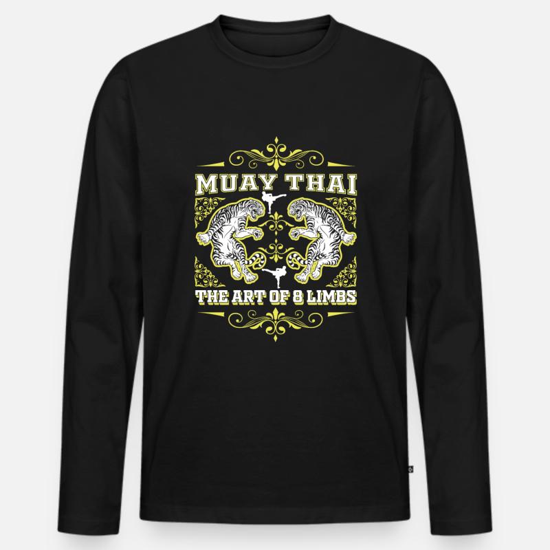 Muay Thai - Männer Premium Bio Langarmshirt - Schwarz