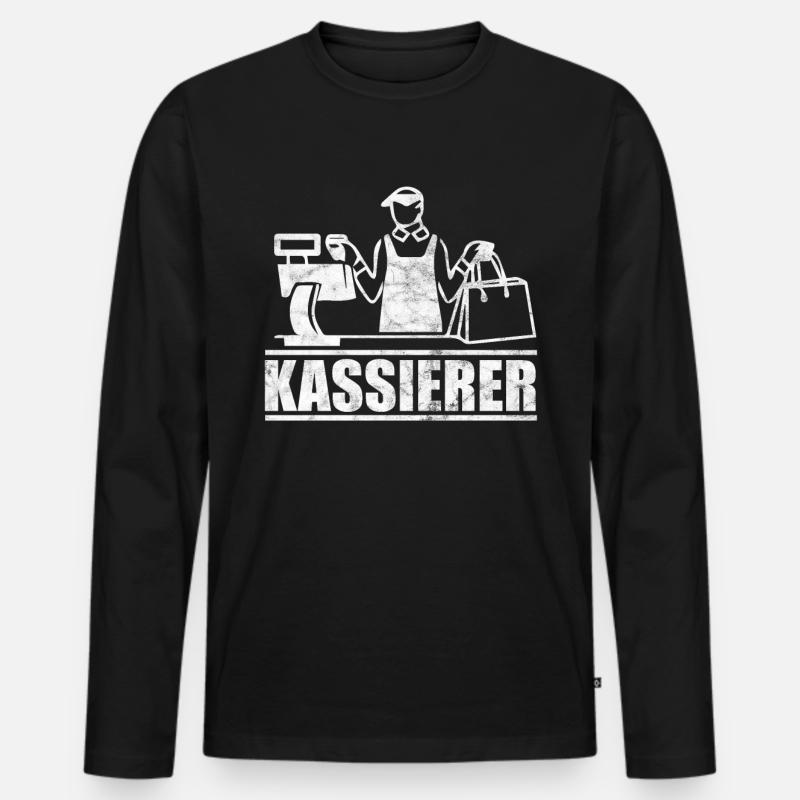 Kassierer Kasse Kostüm - Männer Premium Bio Langarmshirt - Schwarz