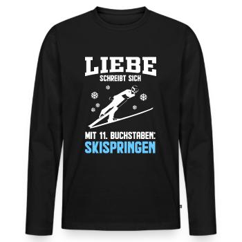 Skispringen - Männer Premium Bio Langarmshirt - Schwarz - Vorne - Nico (187cm)