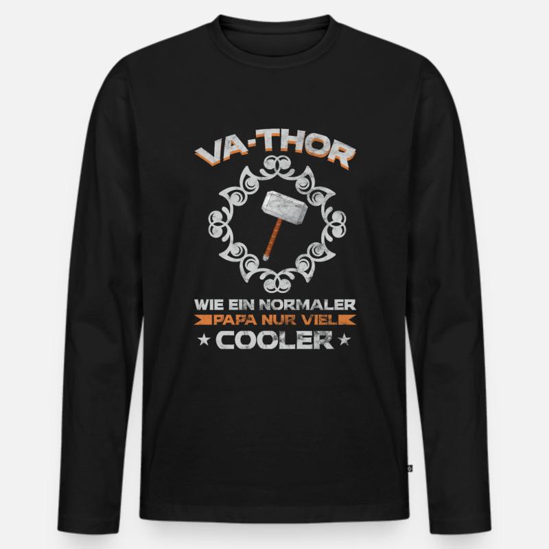 Va-Thor - Männer Premium Bio Langarmshirt - Schwarz