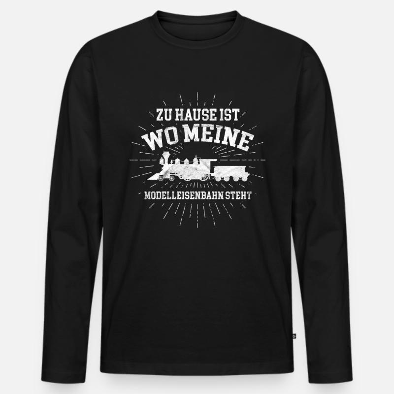 Modellbauer Modelleisenbahn Modellbau - Männer Premium Bio Langarmshirt - Schwarz