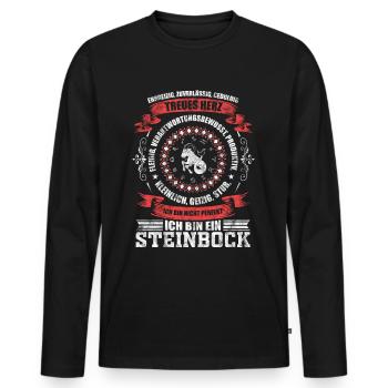 Sternzeichen Steinbock Horoskop - Männer Premium Bio Langarmshirt - Schwarz - Vorne - Nico (187cm)