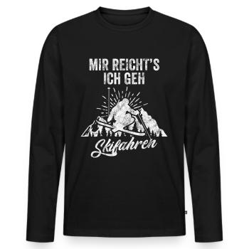 Skifahren Skifahrer Skigebiet & Berge - Männer Premium Bio Langarmshirt - Schwarz - Vorne - Nico (187cm)